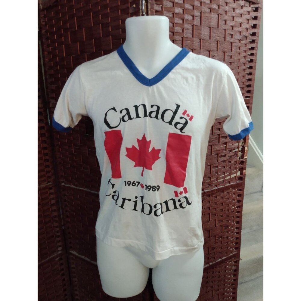 Rare Vintage 80s Caribana Festival T shirt Ringer Toronto Canada 1989